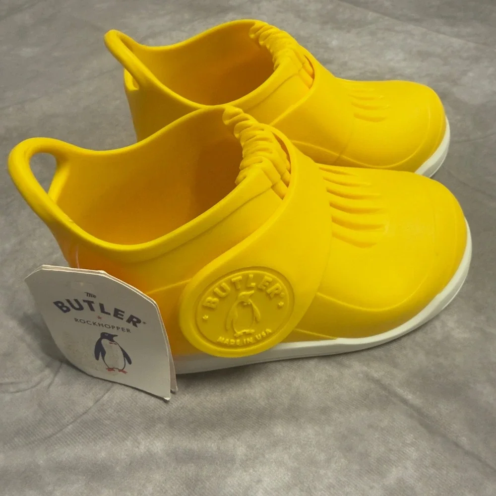 Butler‎ Rockhopper Kids Yellow Waterproof Overshoes Boots Size 11-13 Made in USA